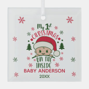 MY 1st CHRISTMAS ON THE INSIDE Glass Tree Decoration