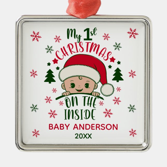 MY 1st CHRISTMAS ON THE INSIDE Metal Tree Decoration (Front)