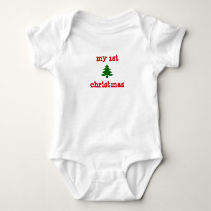 "my 1st christmas" onsie with tree baby bodysuit