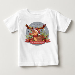 My 1st Christmas Reindeer Baby T-Shirt