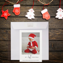 My 1st Christmas Single Photo | Modern Minimalist