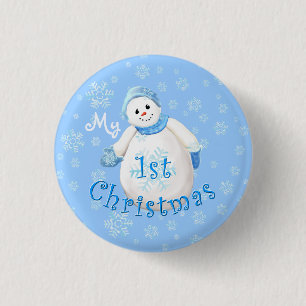 My 1st Christmas Snowman 3 Cm Round Badge