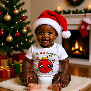 🎄My 1st Christmas with Christmas tree bauble Baby Bodysuit
