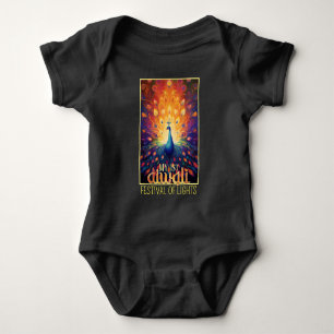 My 1st Diwali Vibrant Peacock Festival of Lights Baby Bodysuit