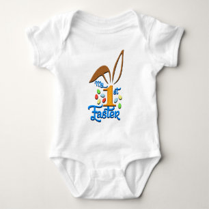 My 1st Easter Baby Boy White Bodysuit - Easter