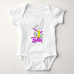 My 1st Easter Baby Girl White Bodysuit - Easter