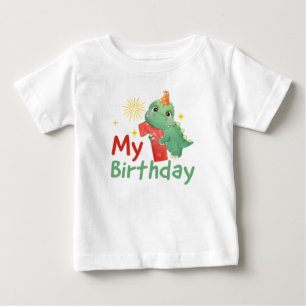 My 1st First Birthday Dinosaur, 1 Years Old Baby T-Shirt