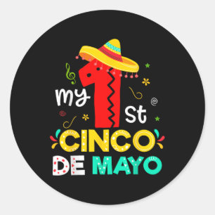 My 1st First Cinco De Mayo Fiesta Baby Boys Girls Classic Round Sticker