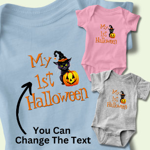 My 1st Halloween Baby Pink Blue Grey Black Bodysuit