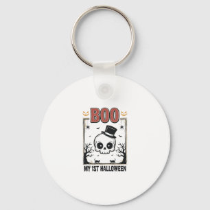 My 1st Halloween Baby Skull Vintage Engraving Shir Key Ring