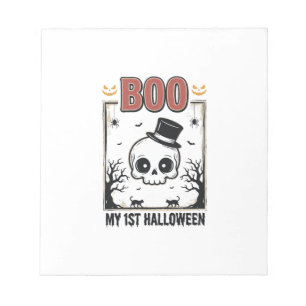 My 1st Halloween Baby Skull Vintage Engraving Shir Notepad