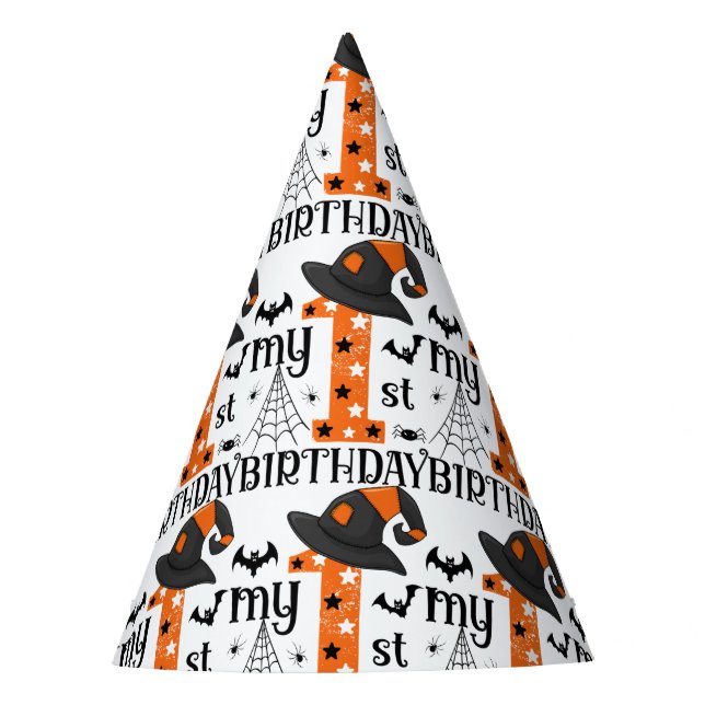 My 1st Halloween Birthday  Party Hat (Front)