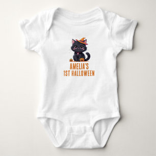 My 1st Halloween Black Cat Baby Bodysuit