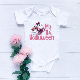 My 1st Halloween Cute Outfit Funny Baby Girl Ghost Bodysuit