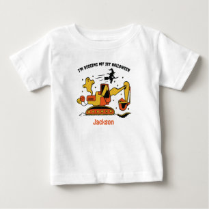 My 1st Halloween Excavator Construction Birthday Baby T-Shirt
