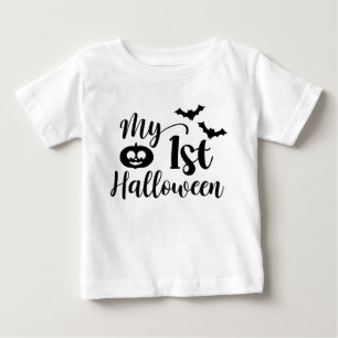 My 1st Halloween Pumpkin and Bats Baby T-Shirt