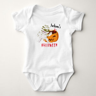 My 1st Halloween Pumpkin Ghost Personalised Baby Bodysuit