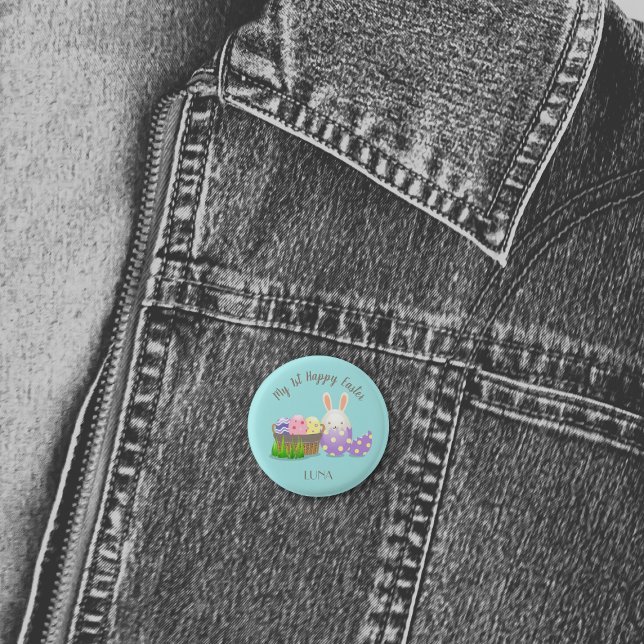 My 1st Happy Easter 3 Cm Round Badge (My 1st Happy Easter 1 Inch Round Button)