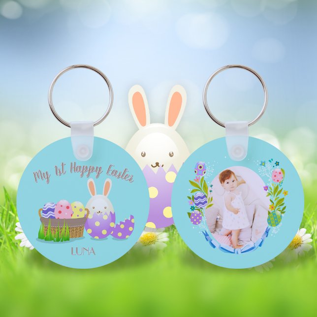 My 1st Happy Easter Circle Key Ring (My 1st Happy Easter Circle Keychain)
