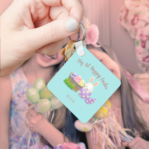 My 1st Happy Easter Square Key Ring
