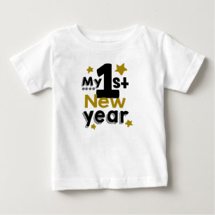 My 1st New Year Modern Gold Stars Baby T-Shirt