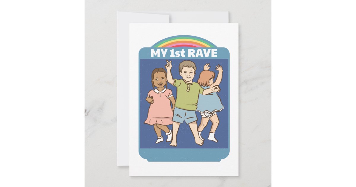 My 1st Rave Vintage Illustration Invitation | Zazzle