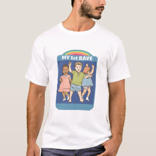 My 1st Rave Vintage Postcard Illustration T-Shirt