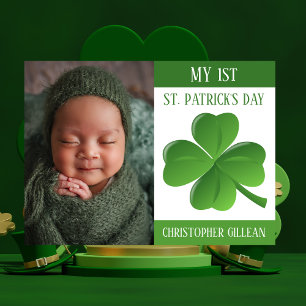 My 1st St Patrick's Day Baby Photo Shamrocks  Holi Holiday Card