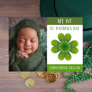My 1st St Patrick's Day Baby Photo Shamrocks  Holiday Card