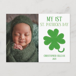 My 1st St Patrick's Day Baby Photo Shamrocks Holiday Postcard
