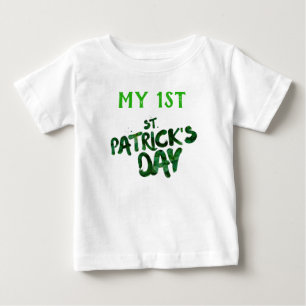 My 1st St. Patrick's Day Green Typography Baby T-Shirt