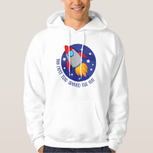 My 1st Trip Around The Sun Rocket 1st Birthday Gif Hoodie