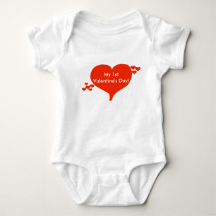 My 1st Valentine's Day Red Hearts T-shirt Baby Bodysuit