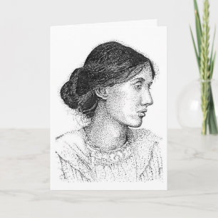 My 2004 ink drawing of Virginia Woolf card