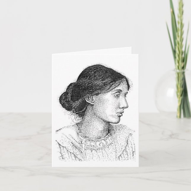 My 2004 ink drawing of Virginia Woolf card   (Front)