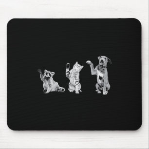 My 3 Favourite Animals - Racoon A Dog And A Cat Mouse Mat