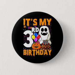 My 3rd Birthday Ghost Pumpkin Halloween Party 3 Ye 6 Cm Round Badge
