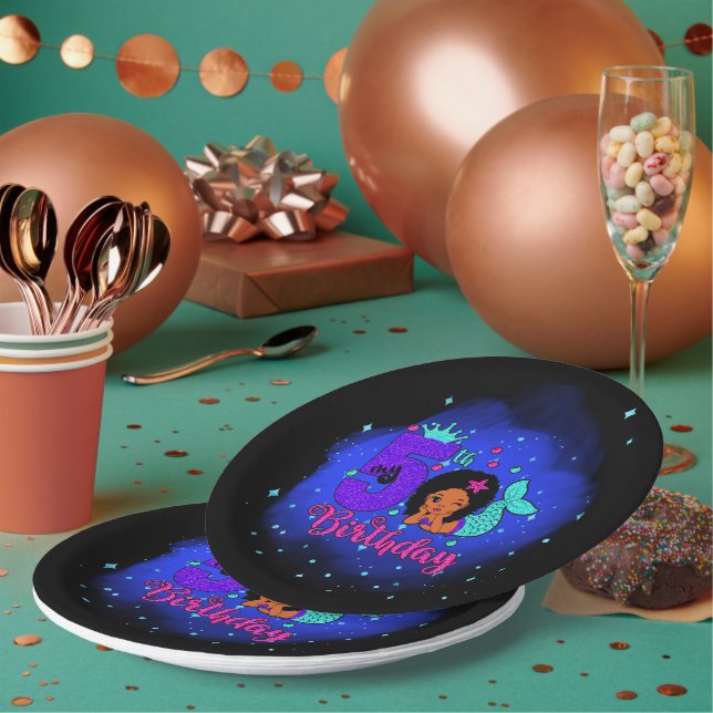 My 5th Birthday Mermaid Paper Plate (Multi)