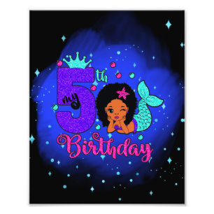 My 5th Birthday Mermaid Photo Print