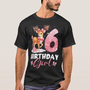 My 6th Birthday Girl Rudolph Nk Coquette 6 Years O T-Shirt