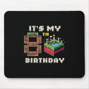 My 8th Birthday Pixel Game 8 Cake Video Gamer Boys Mouse Mat