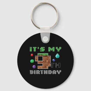 My 9th Birthday Pixel 9 Gamer Video Gaming Boys Ki Key Ring
