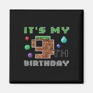 My 9th Birthday Pixel 9 Gamer Video Gaming Boys Ki Magnet