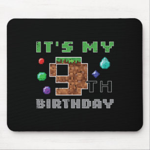 My 9th Birthday Pixel 9 Gamer Video Gaming Boys Ki Mouse Mat
