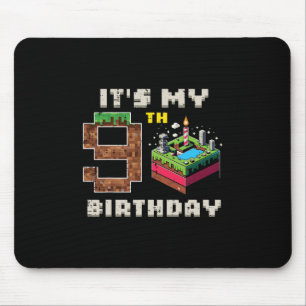 My 9th Birthday Pixel Game 9 Cake Video Gamer Boys Mouse Mat