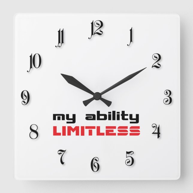 My ability limitless square wall clock (Front)