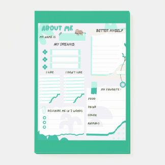My About Me Green Post-it Notes