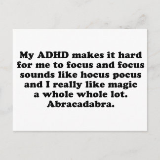 My ADHD Focus Hocus Pocus Postcard