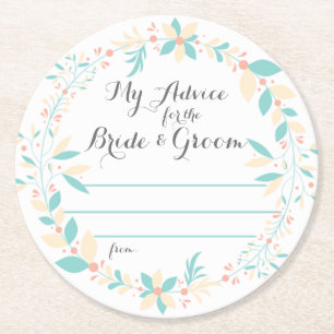 My Advice for the Bride and Groom Round Paper Coaster