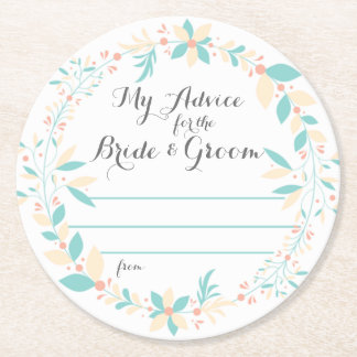 My Advice for the Bride and Groom Round Paper Coaster